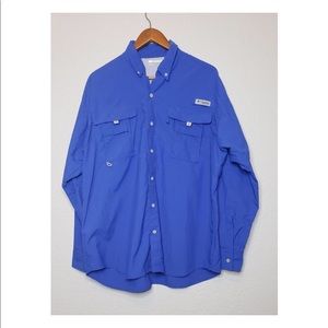 Men's Blue Columbia PFG Bonehead Long Sleeve
